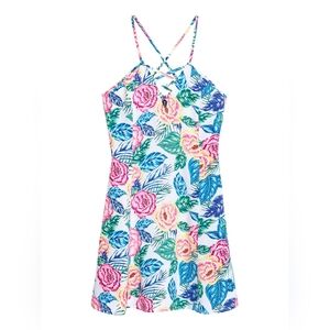 H&M Sleeveless Floral Fit & Flare Mini Dress Tropical Print Size 4